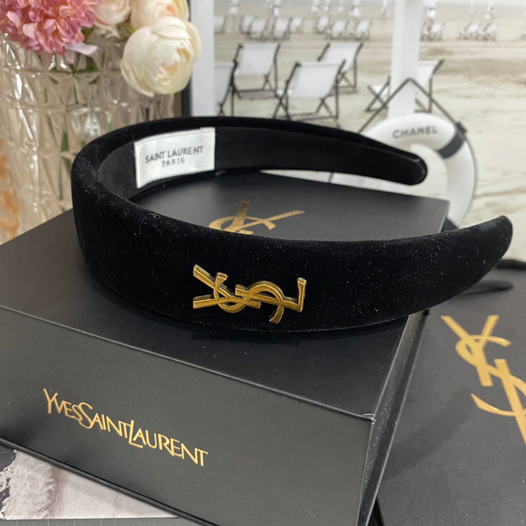 YSL ゴールデンロゴベルベットヘッドバンド SS - 画像 (5)