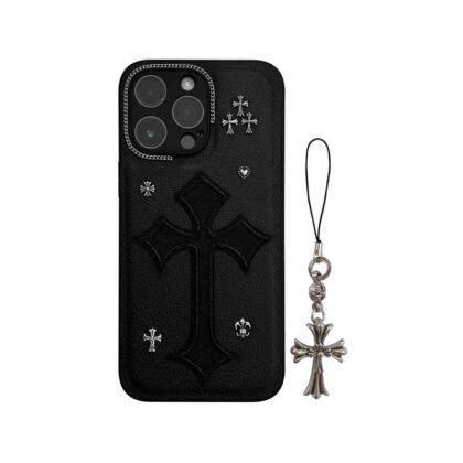 Chrome Hearts クロー心 ブラック きんぞく 電話ケース zm