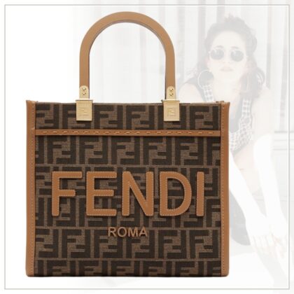 【FENDI】ブラウン ジャカード生地 バッグ
