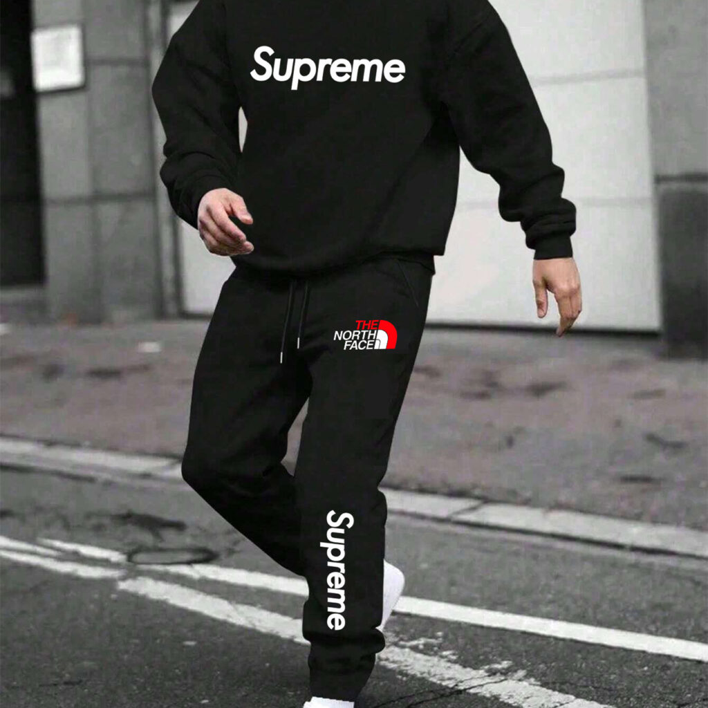 【 Supreme x The North Face 】Q版五檔羅飛時尚連名衛衣スーツ - 画像 (6)