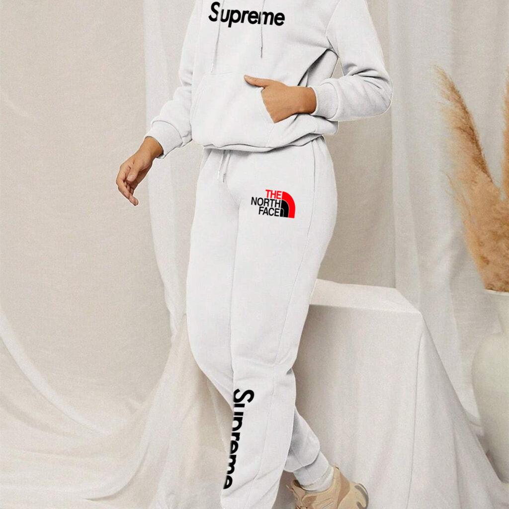 【 Supreme x The North Face 】Q版五檔羅飛時尚連名衛衣スーツ - 画像 (7)