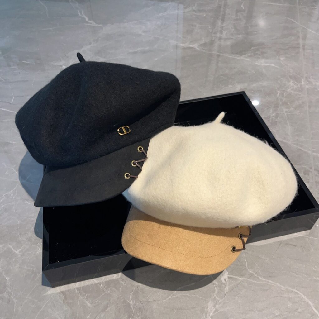 DIOR サンハットベレー帽 女性のネイビーハット 紫外線対策