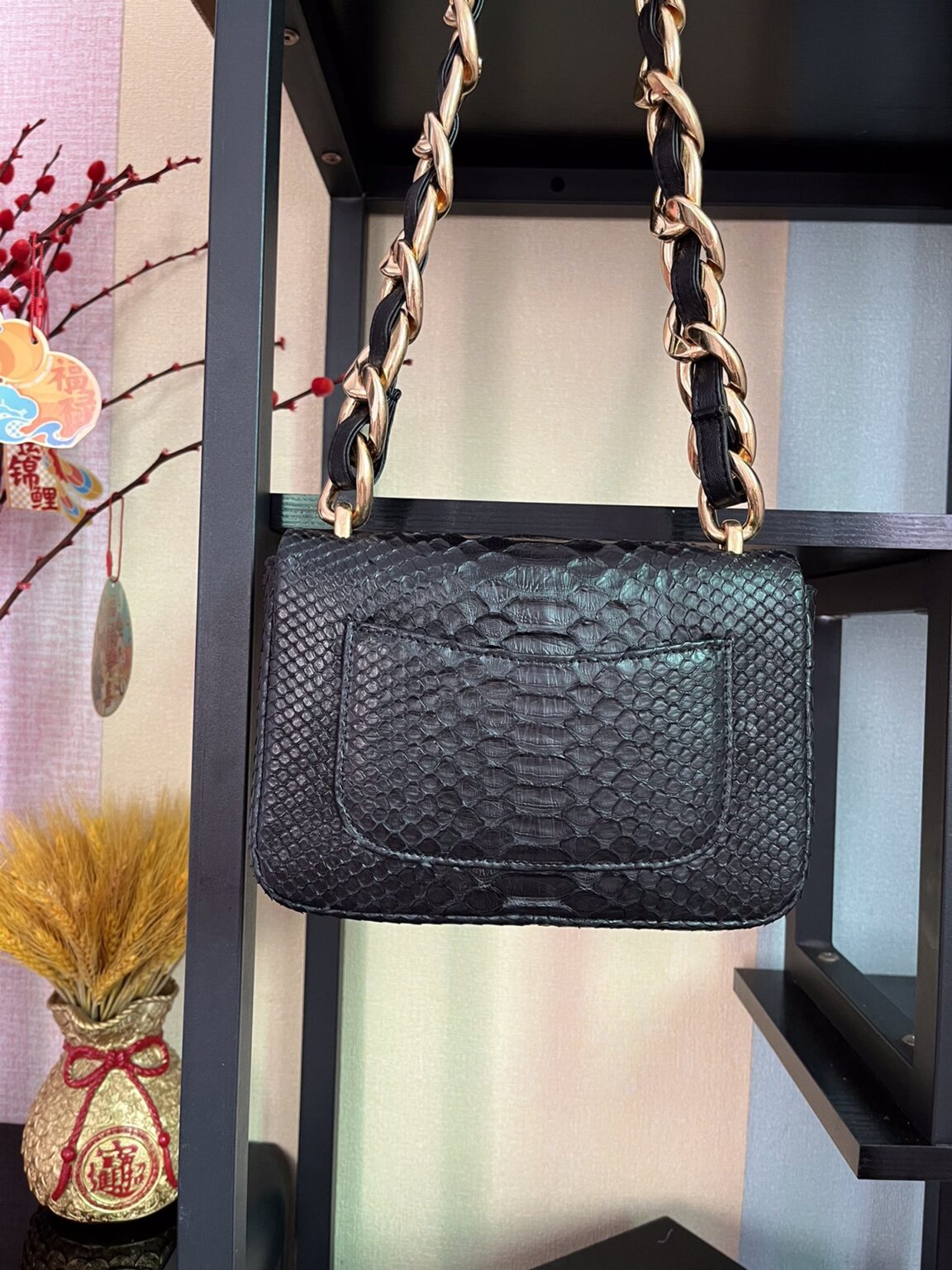 BOLSA CHANEL 2.55 PYTHON FLAP BAG AS3214 - 画像 (2)