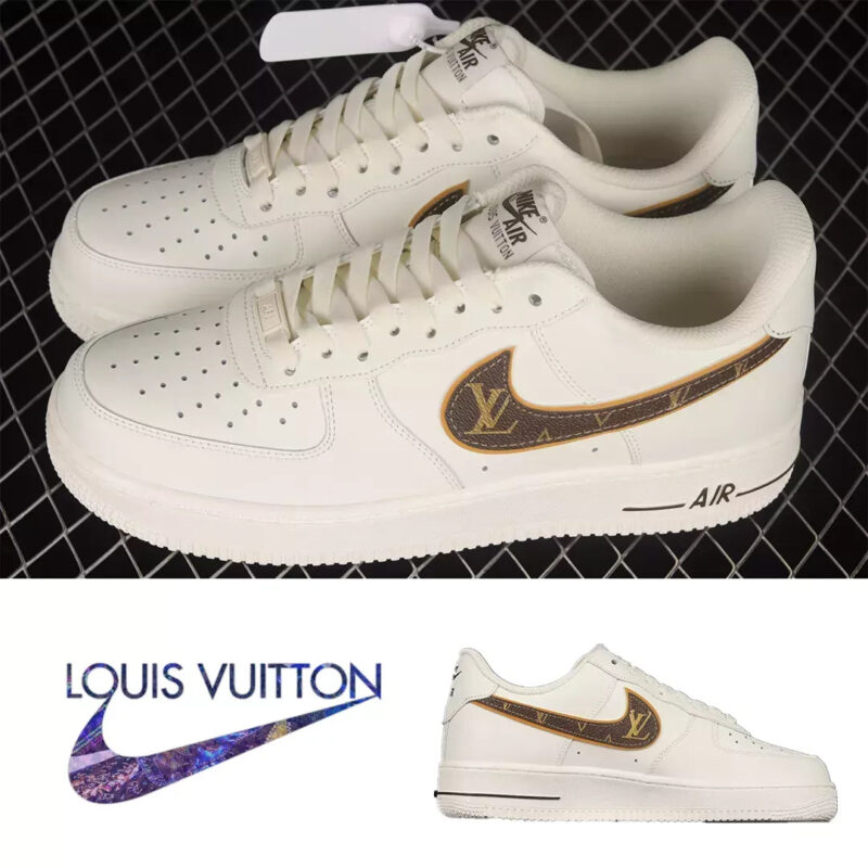 【新商品発売】【今年の新商品】LOUIS VUITTON X NIKE AIR FORCE 1 07 LOW RICE WHITE SHOES SNEAKERS【代金引換】 - 画像 (11)