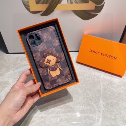 LV Louis Vuitton ブラウン 電話ケース zm