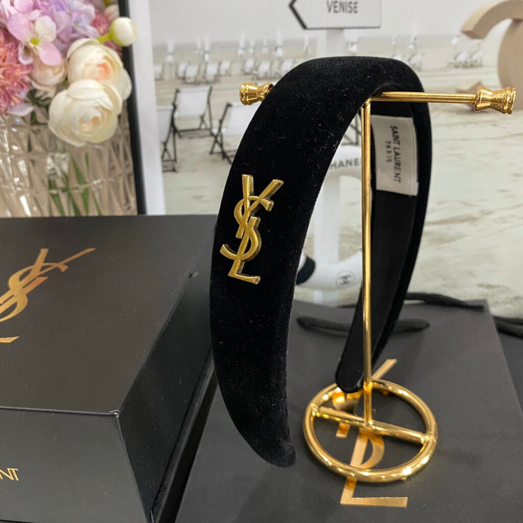 YSL ゴールデンロゴベルベットヘッドバンド SS - 画像 (4)