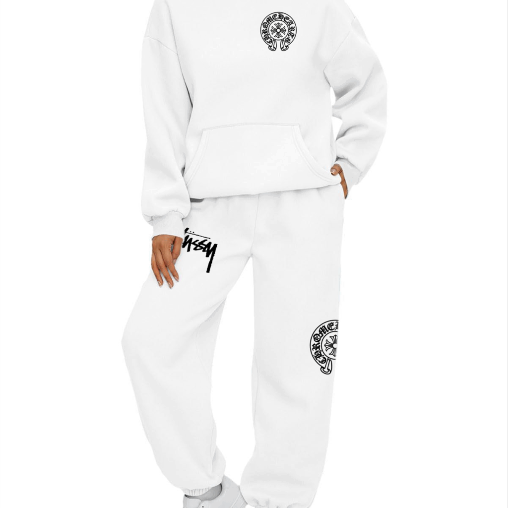 【 Chrome Hearts x Stussy 】ストリートスタイル髑髏女性流行ファッションパーカーのスーツです - 画像 (10)