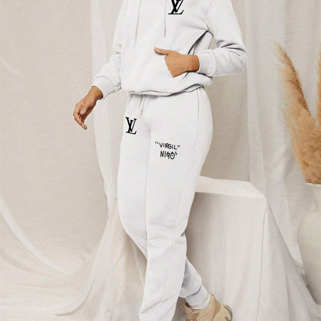 【 Louis Vuitton】特殊ひび割れデザインのファッションパーカーセットです - 画像 (7)