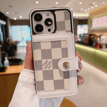 LV Louis Vuitton チェック柄 白 パスケース携帯 zm