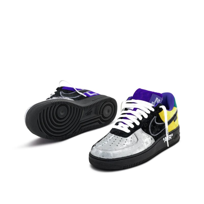 【新商品発売】【今年の新商品】LOUIS VUITTON NIKE AIR FORCE 1 LOW BY VIRGIL ABLOH BLACK METALLIC SILVER【代金引換】 - 画像 (2)