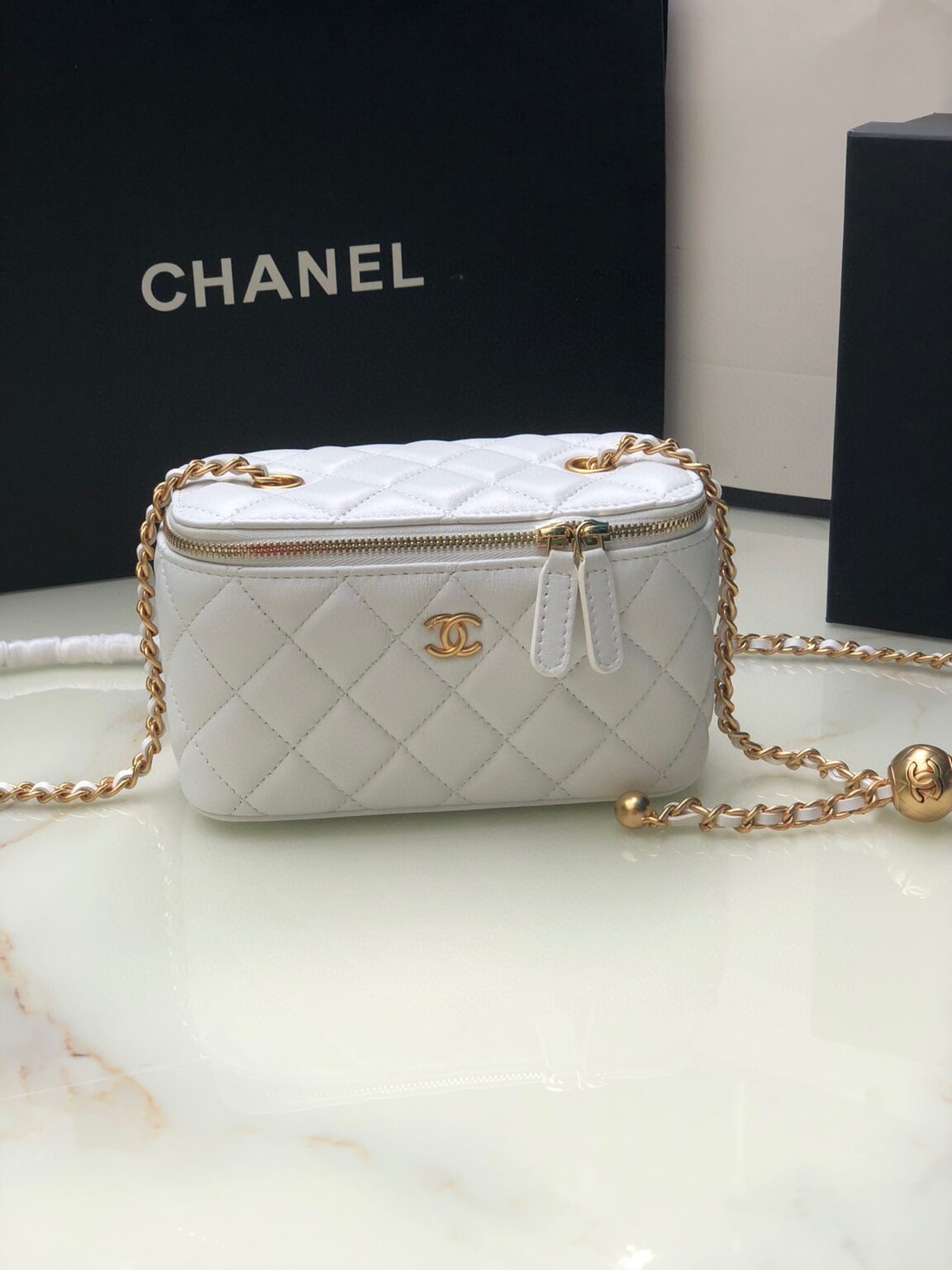 Chanel Classic Vanity 22C Bag with Chain AP2303 - 画像 (10)