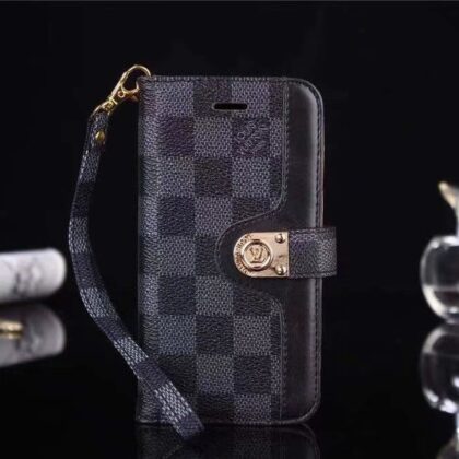 LV Louis Vuitton ブラック ダミエ柄 きんぞく 電話ケース zm