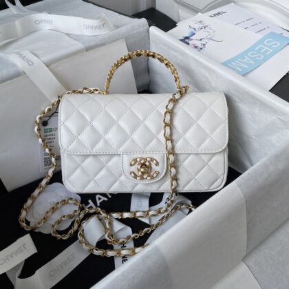 Chanel❄️24C 🔅AS4362 diamond letter handle mini CF