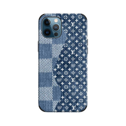 LV Louis Vuitton 青 二重つづり 電話ケース zm
