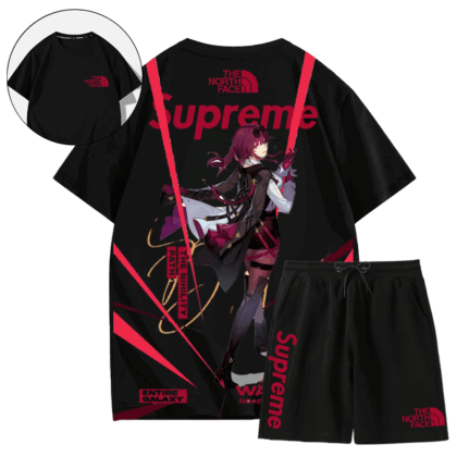 【 THE NORTH FACE & SUPREME 】Honkai: Star Rail 大人気ゲームキャラクター半袖ショートパンツスーツ「正規品保証、公式と同じデザイン」通気性があり快適なスーツ、色あせしません【大人気!!】