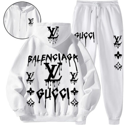 【 Louis Vuitton Malletier x Gucci x Balenciaga 】高級ファッションデザイン感働の人気パーカーのセットです