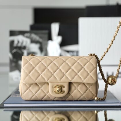 Chanel classic flap mini with golden ball