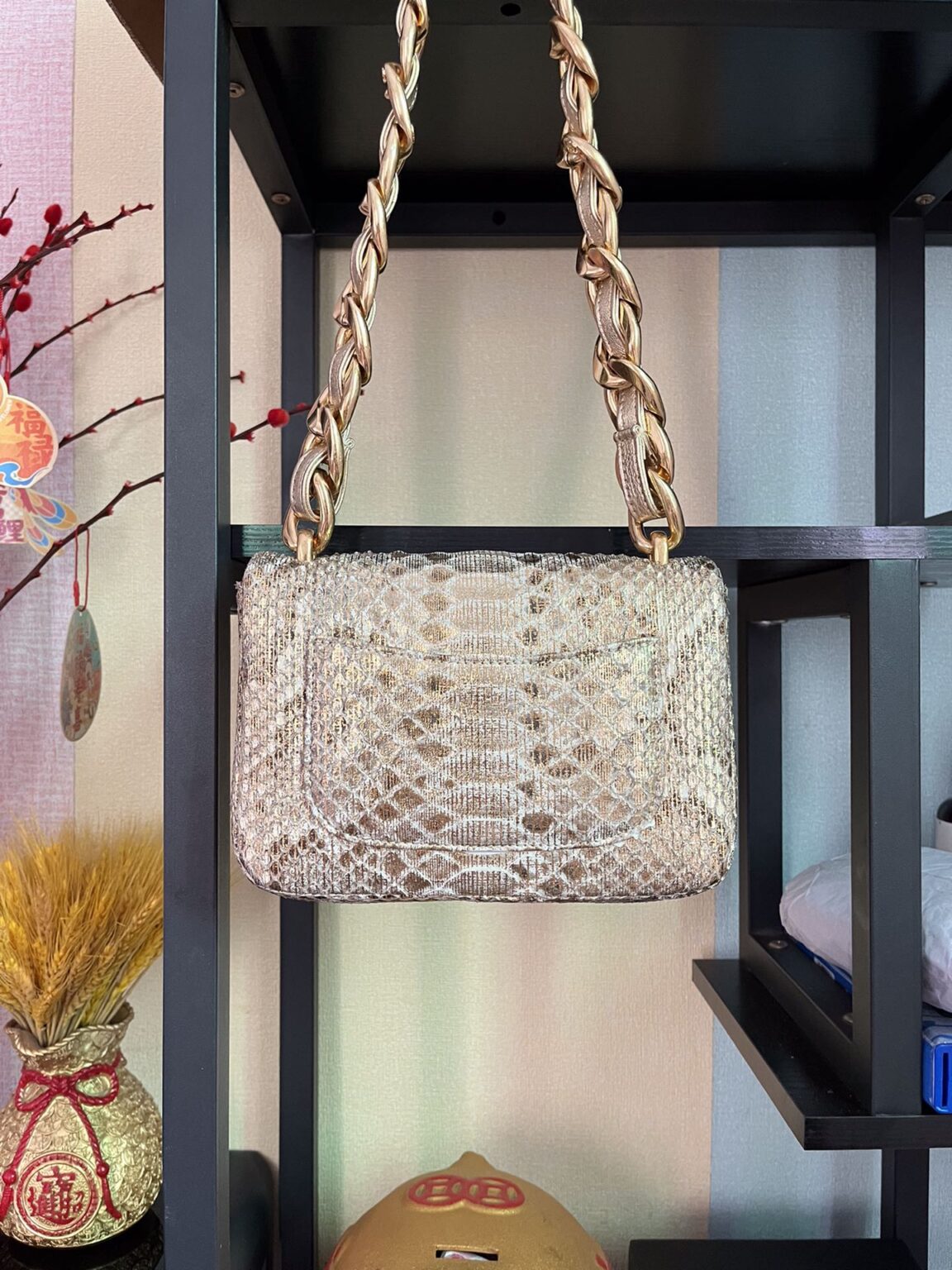 BOLSA CHANEL 2.55 PYTHON FLAP BAG AS3214 - 画像 (2)