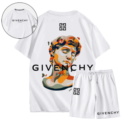 【 GIVENCHY 海外ブランド直営店 】コントラストカラートレンディなデザイン傾向半袖ショートパンツスーツ