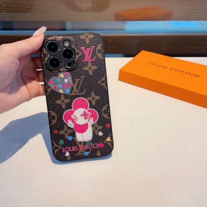 LV Louis Vuitton ブラウン 電話ケース zm