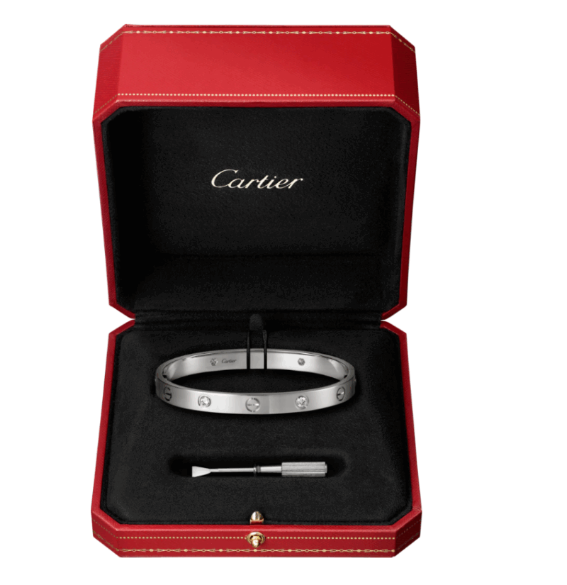 【Cartier】カルティエ LOVE BRACELET, 4 DIAMONDS ブレスレット、ダイヤモンド4個 - 画像 (12)