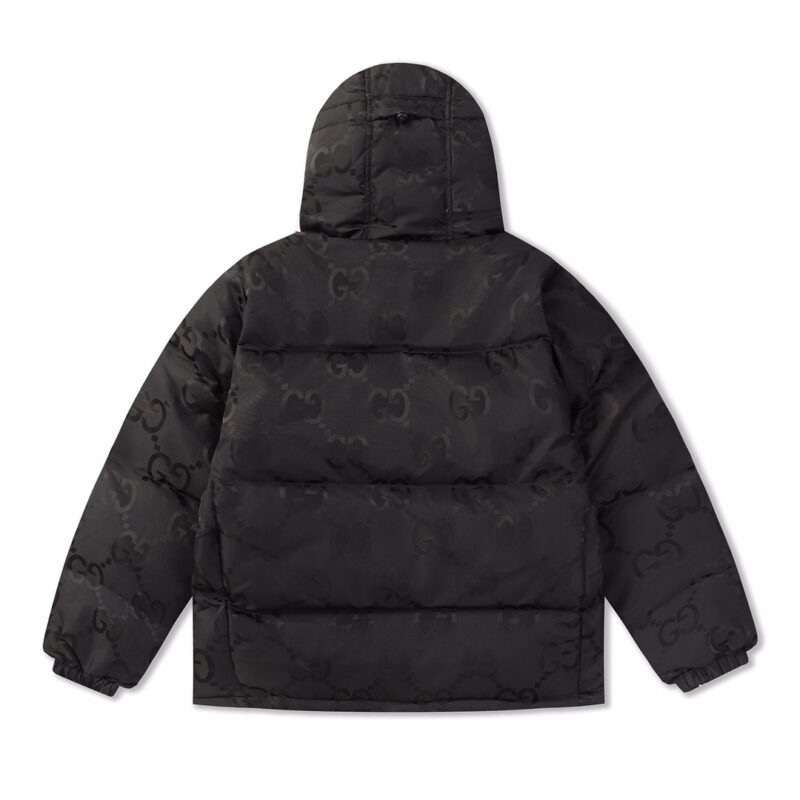 GUCCI GG パターン フロントボタン ダウンジャケット ブラック - 画像 (3)