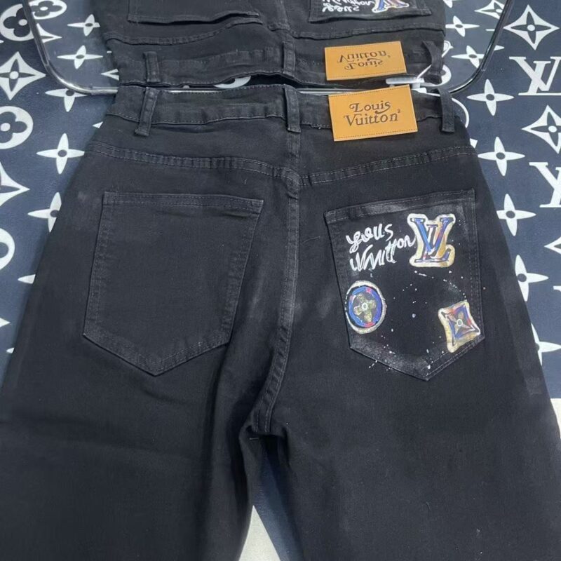 Louis Vuitton Jeans black-painted - 画像 (5)
