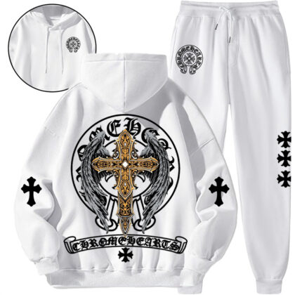 【 Chrome Hearts 】ハイストリート・ファッション翼の十字架ですパーカーのスーツです
