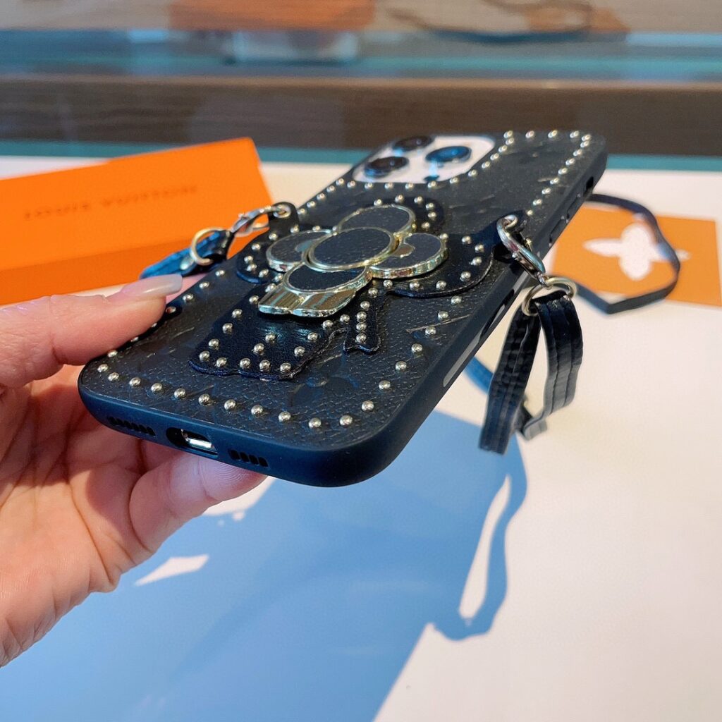 LV Louis Vuitton ブラック 電話ケース zm - 画像 (2)