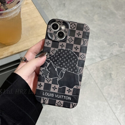 LV Louis Vuitton ブラック 電話ケース zm