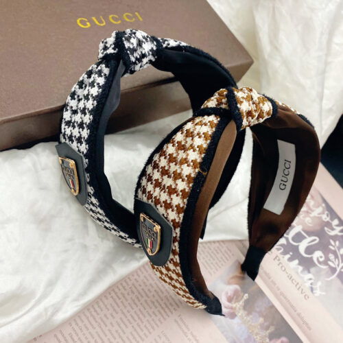 GUCCI千鳥格子ツイストヘッドバンド SS