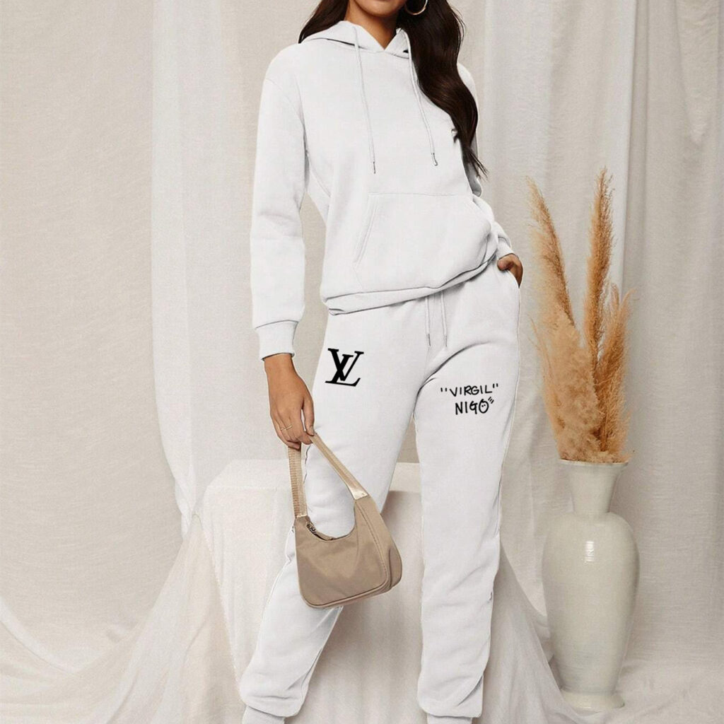【 Louis Vuitton】特殊ひび割れデザインのファッションパーカーセットです - 画像 (9)