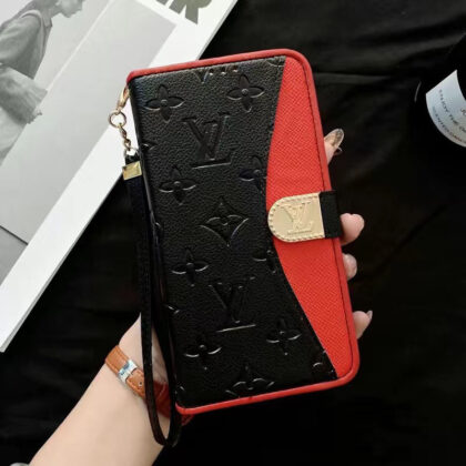 LV Louis Vuitton レッド ブラック いろあわせ 電話ケース zm