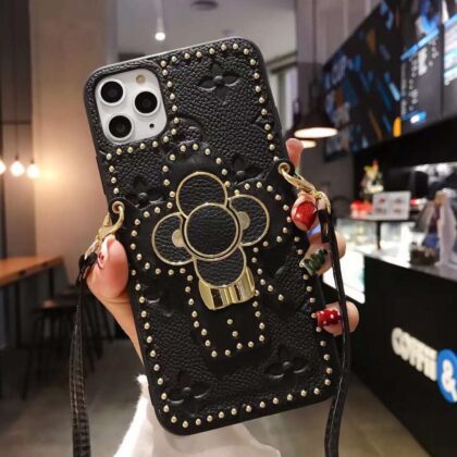 LV Louis Vuitton ブラック 電話ケース zm