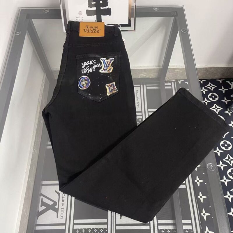 Louis Vuitton Jeans black-painted - 画像 (2)