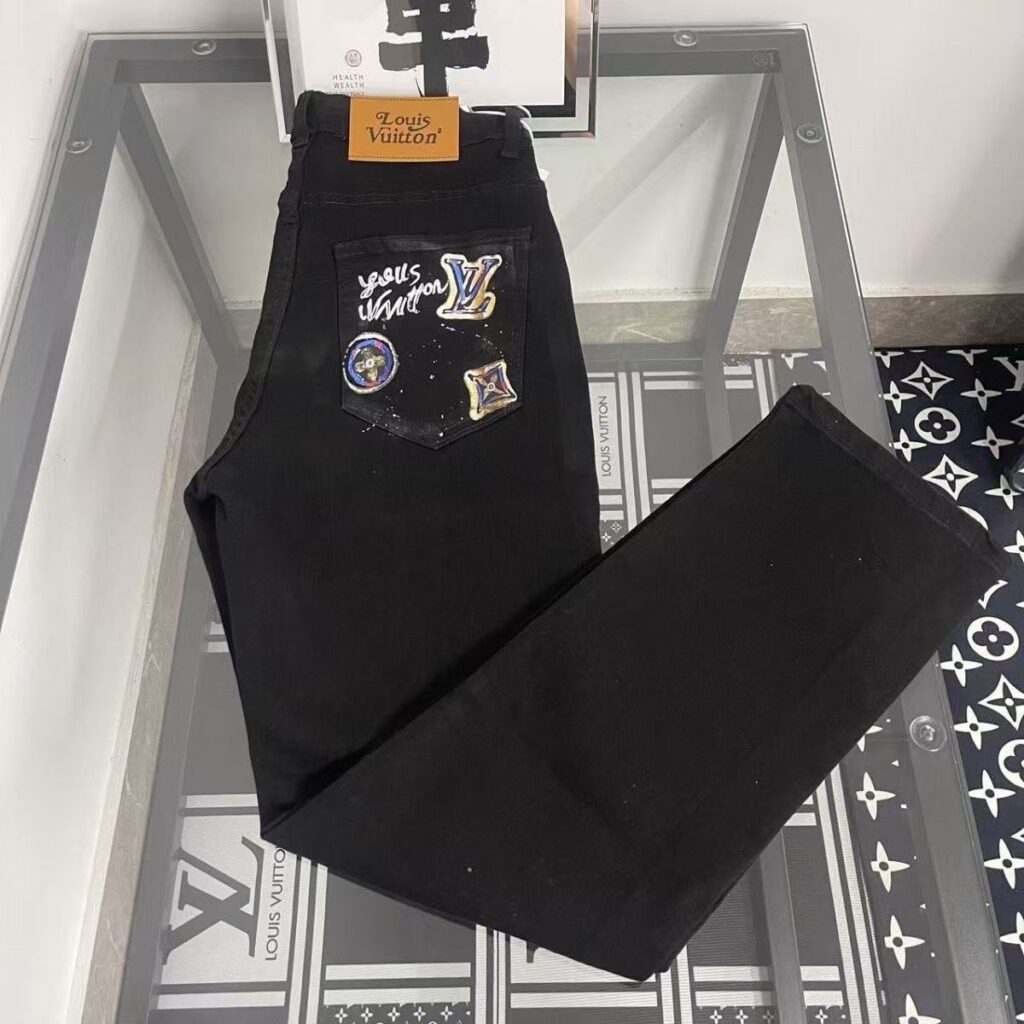 Louis Vuitton Jeans black-painted - 画像 (2)