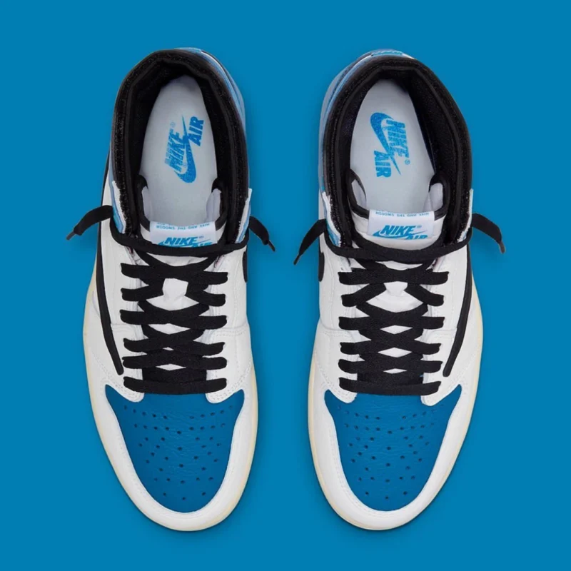 2021フラグメントxトラビススコットxナイキエアジョーダン1ハイOGSP「ミリタリーブルー」TRAVIS SCOTT × FRAGMENT × NIKE AIR JORDAN 1 HIGH "MILITARY BLUE'' - 画像 (4)