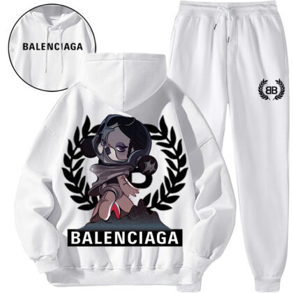 【 Balenciaga 】スタイリッシュで個性的なデザインのキャラクターフィギュア連名パーカーセットです
