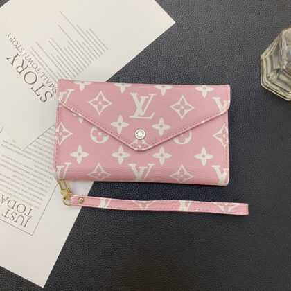 LV Louis Vuitton ピンク 小柄モノグラム 封筒スタイル 電話ケース zm