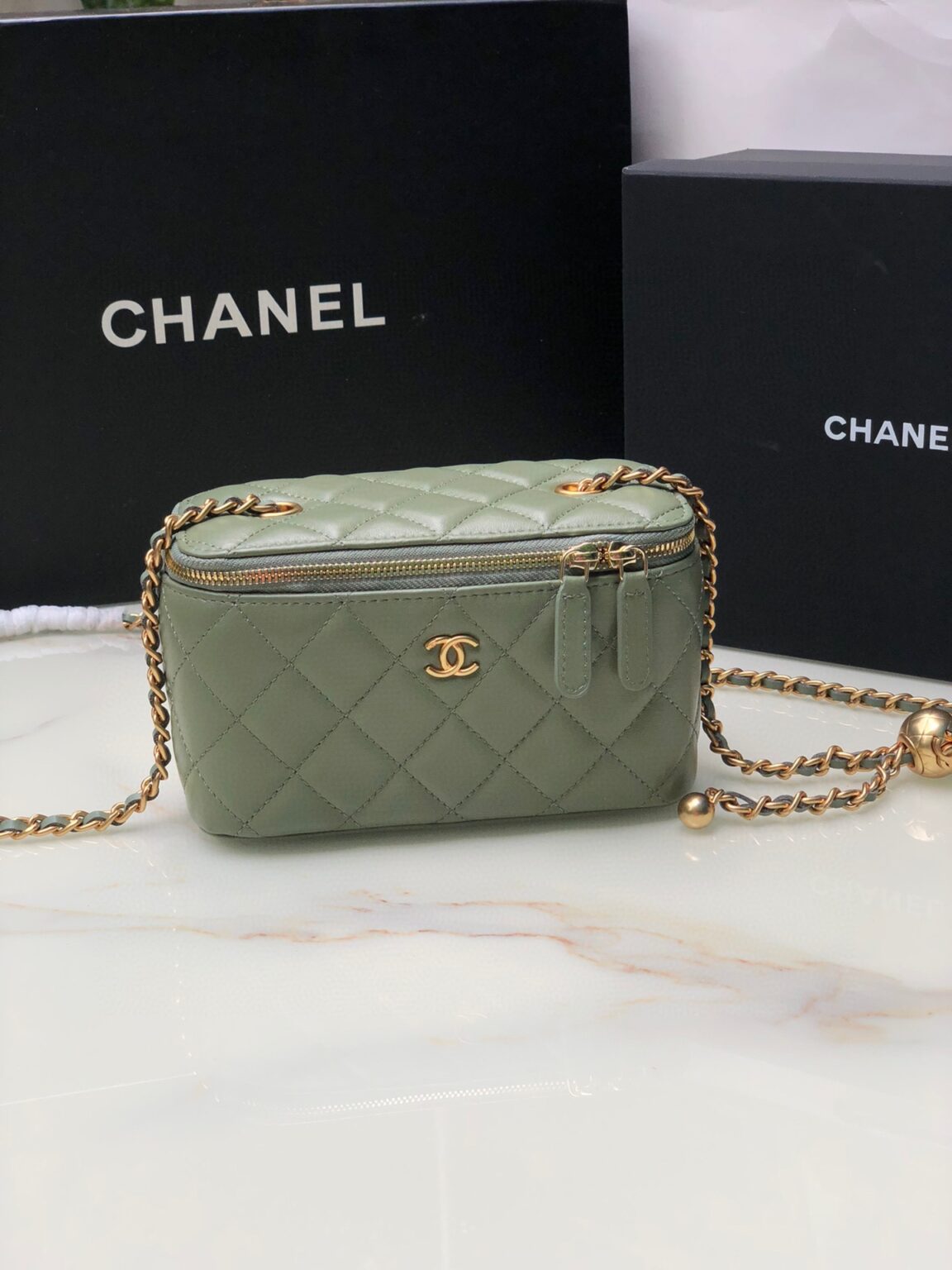 Chanel Classic Vanity 22C Bag with Chain AP2303 - 画像 (10)