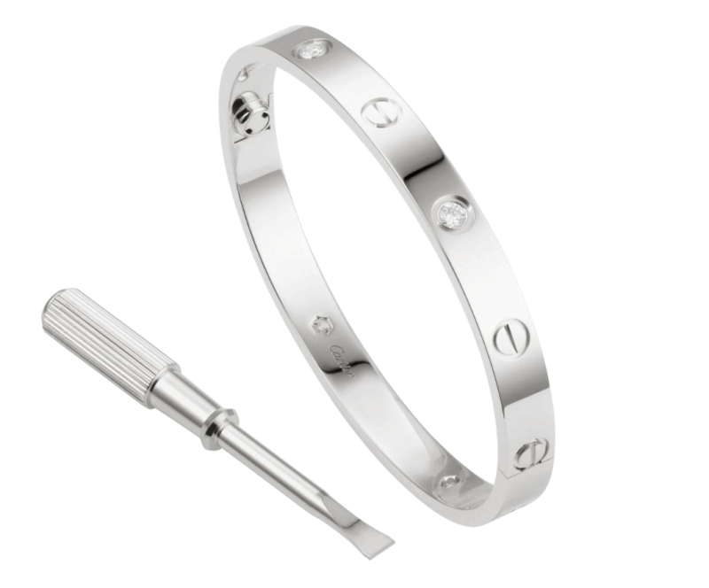 【Cartier】カルティエ LOVE BRACELET, 4 DIAMONDS ブレスレット、ダイヤモンド4個 - 画像 (8)