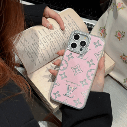 LV Louis Vuitton ぴかぴか光る ピンク 電話ケース zm