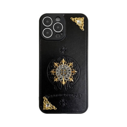 Chrome Hearts クロー心 ブラック きんぞく 電話ケース zm