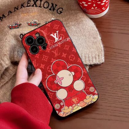 LV Louis Vuitton レッド 電話ケース zm