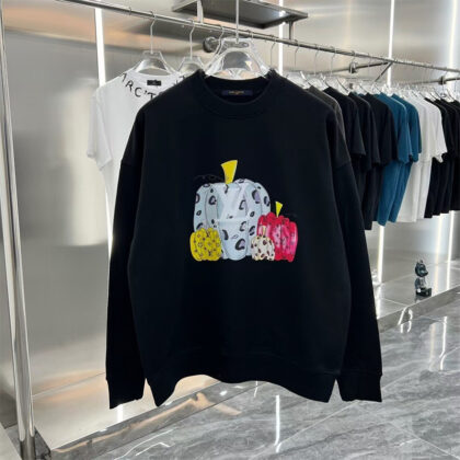 LV Louis Vuittonコットンのおしゃれ丸首パーカーです11 SS95552
