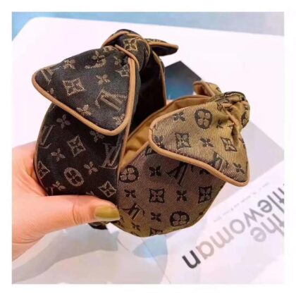 LV Louis Vuitton プリント刺繍入りリボンヘッドバンド SS