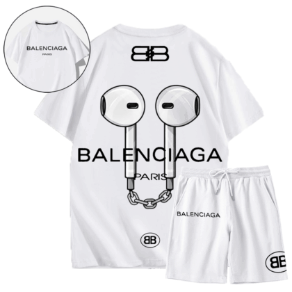 【 BALENCIAGA 】トレンドのヘッドフォン半袖ショーツセット「正規品保証、公式と同じデザイン」ゆったり着ていただけるので部屋着やルームウェアとしてもオススメです
