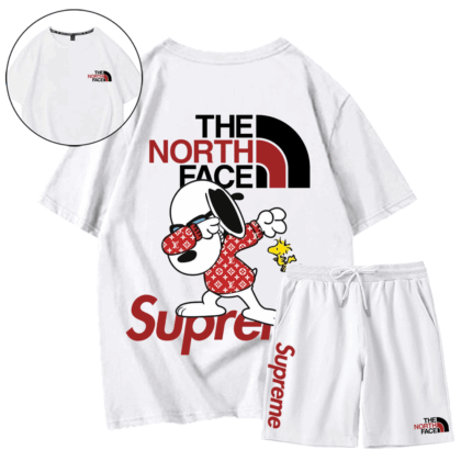 【 THE NORTH FACE & Supreme 】SNOOPY トレンディな半袖ショートスーツ