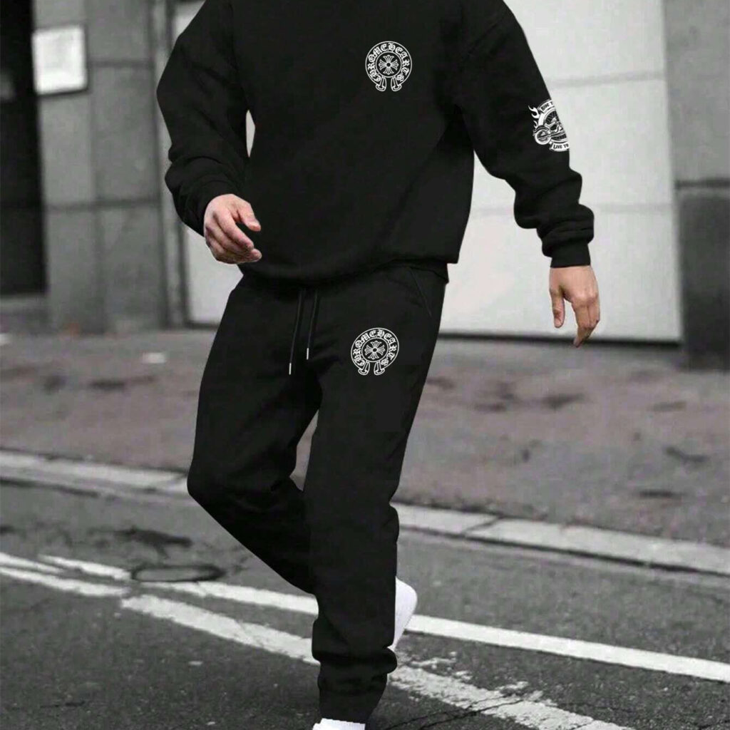 【 Chrome Hearts x Stussy 】バイクに乗ってタトゥーを入れた髑髏ファッションデザインのパーカーセットです - 画像 (6)