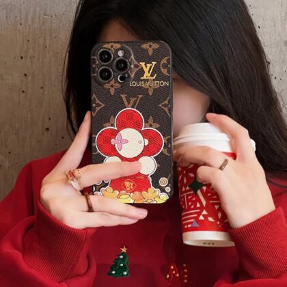 LV Louis Vuitton ブラウン 電話ケース zm